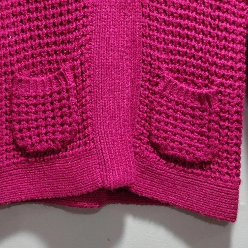 Carter's Girl’s Pink Sweater Long Sleeves, 2 pockets 3 Big Buttons, Kids Size 5